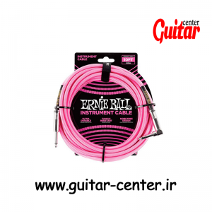 Ernie Ball 10′ Braided Straight / Angle Instrument Cable – Neon Pink