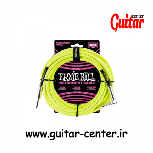 Ernie Ball 10′ Braided Straight / Angle Instrument Cable – Neon Yellow